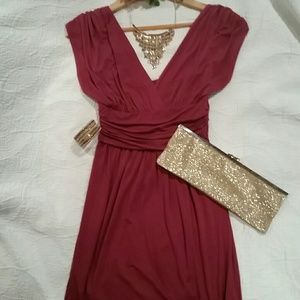 ArdenB mini dress, berry color, soft jersey